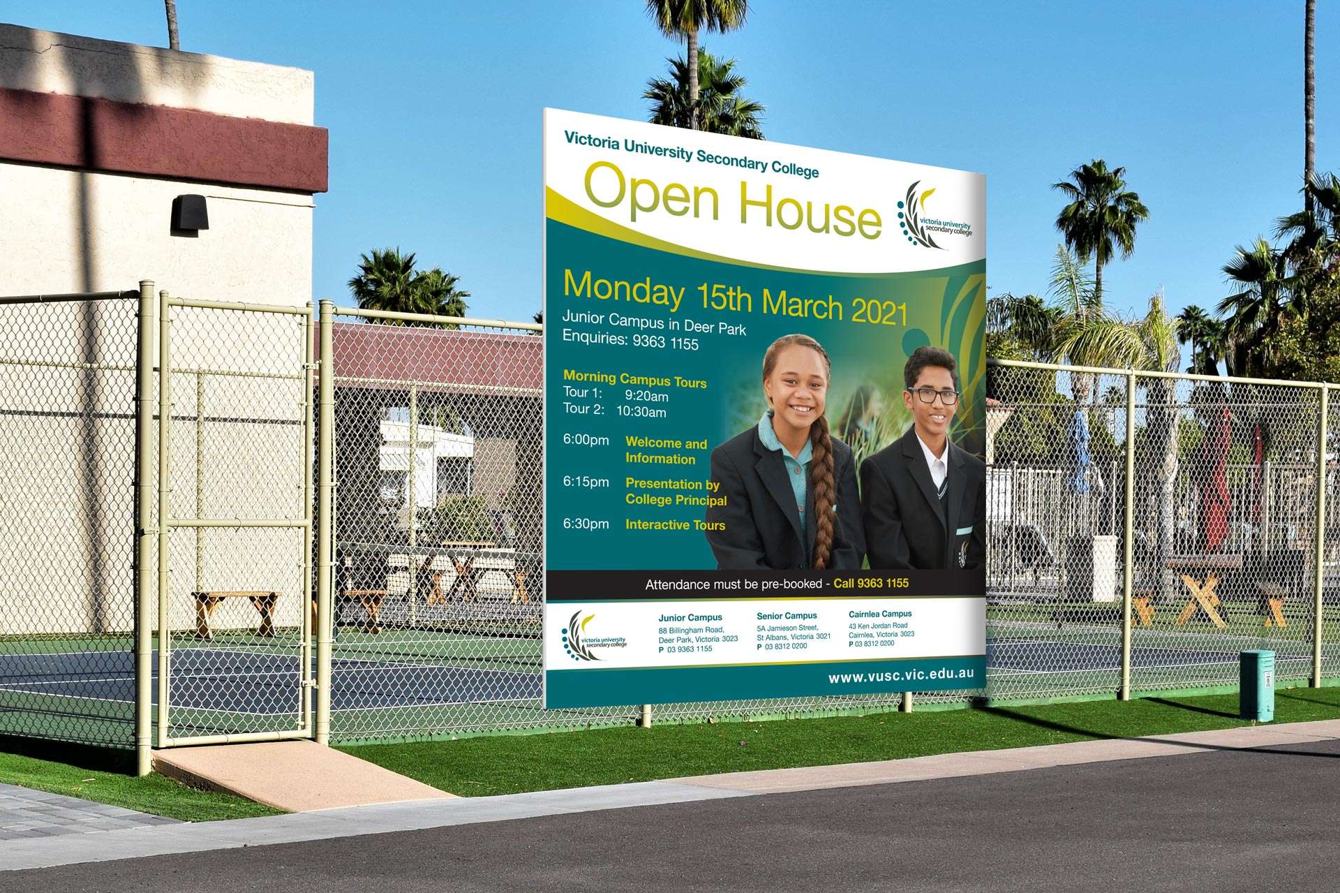 Australia University Secondary College Open Day Billboard Signage
